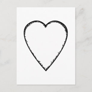 Kärlek Heart med Scribble Kant. Vykort