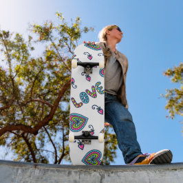 Kärlek Heart Modern Mönster Mini Skateboard Bräda 18,5 Cm