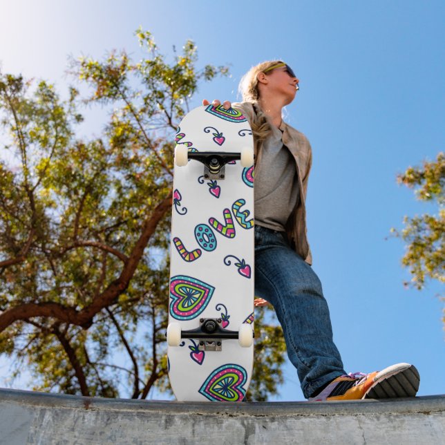 Kärlek Heart Modern Mönster Mini Skateboard Bräda 18,5 Cm (Utomhus 1)
