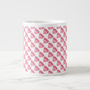 Kärlek Heart Mönster Jumbo Mugg