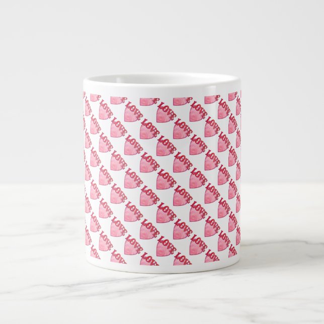 Kärlek Heart Mönster Jumbo Mugg (Framsidan)