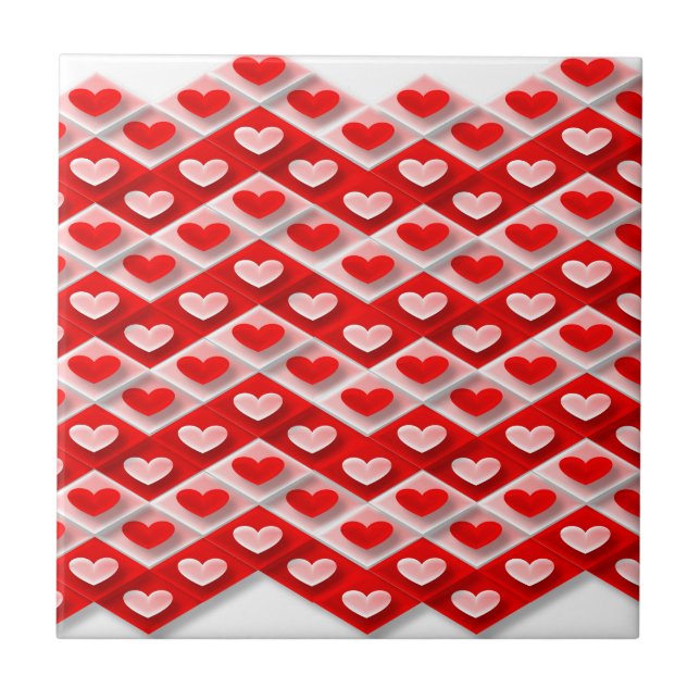 Kärlek Heart Mönster Kakelplatta (Framsidan)