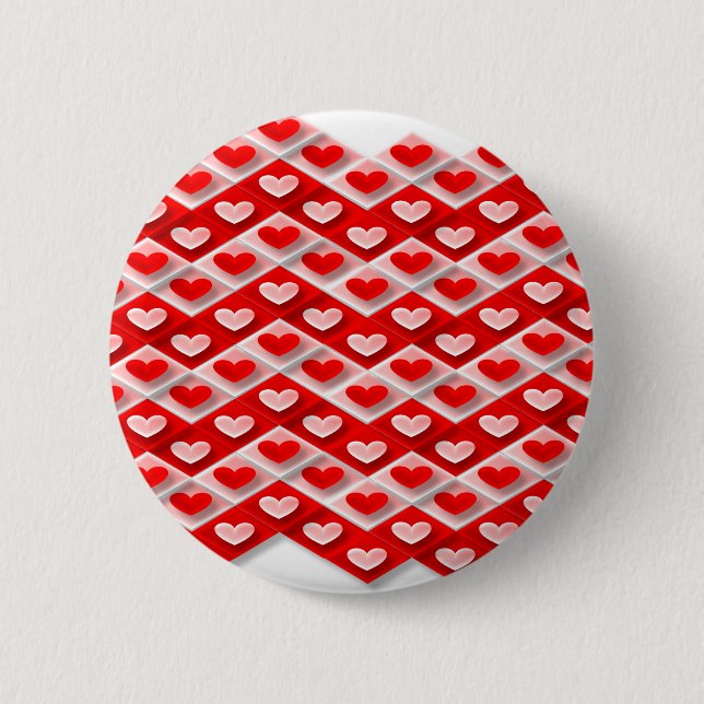 Kärlek Heart Mönster Knapp (Framsida)