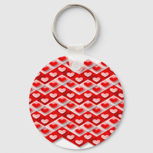 Kärlek Heart Mönster Nyckelring