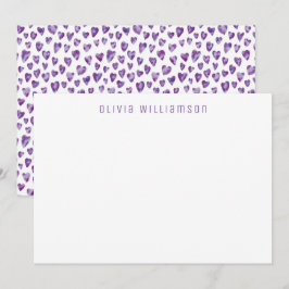 Kärlek Heart mönster personlig namn Anteckningskort