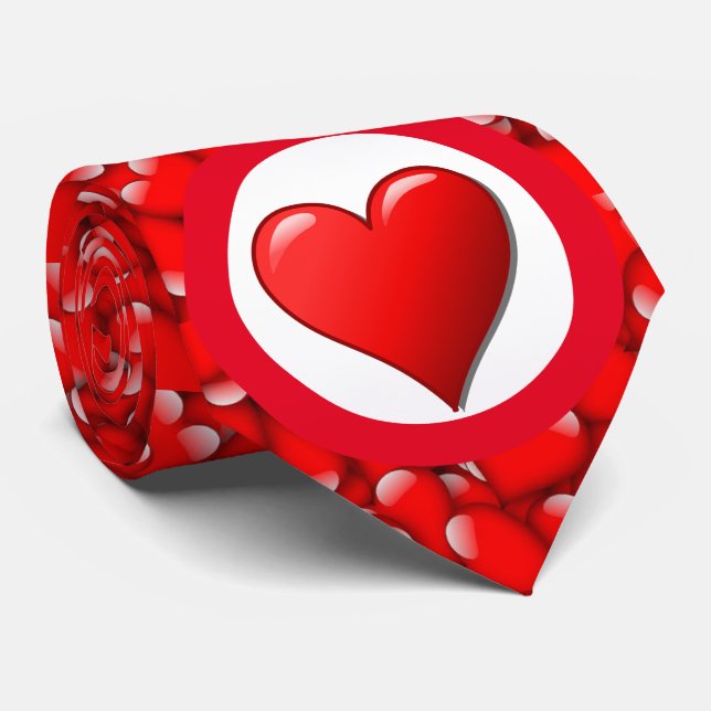 Kärlek Heart Mönster Valentine Day Tie Slips (Rullad)