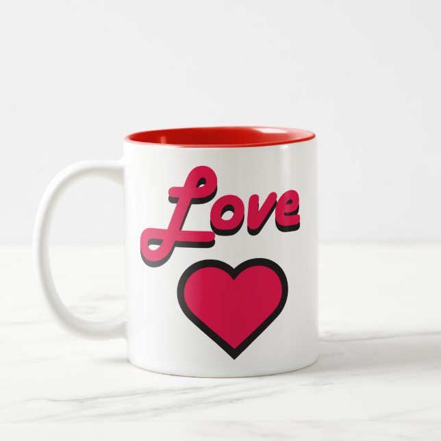 Kärlek Heart Mugg (Vänster)