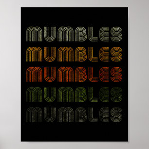 Kärlek Heart Mumbles the Grunge Vintage Stil Black Poster