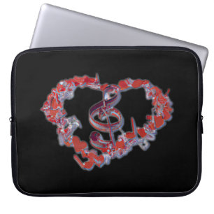 Kärlek Heart Music Symbol Laptop Fodral