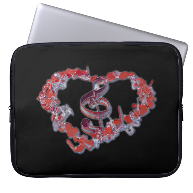 Kärlek Heart Music Symbol Laptop Fodral (Framsidan)