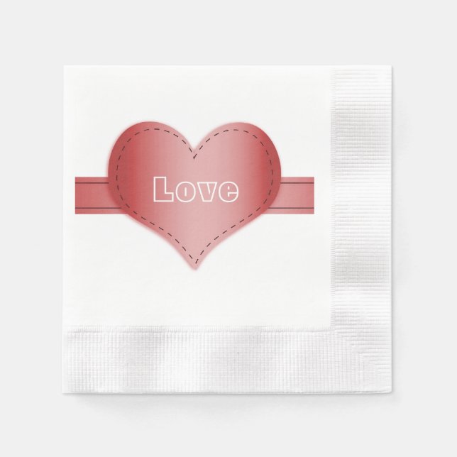 Kärlek Heart Napkins Pappersservett (Framsidan)