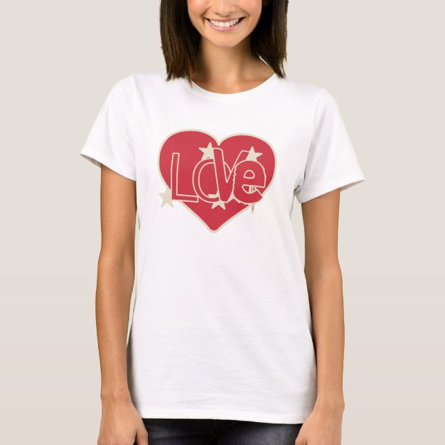 Kärlek Heart och Stars Tee (Framsida)