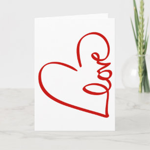Kärlek Heart Ord Art Red Valentine Kort