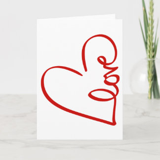 Kärlek Heart Ord Art Red Valentine Kort