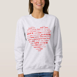 Kärlek Heart Ord Cloud Shock rosa Mixed Typsnitt T Shirt