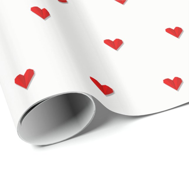 Kärlek Heart Origami Vector Mönster Presentpapper (Rullad Hörn)