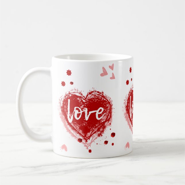 Kärlek Heart på alla hjärtans dag Kaffemugg (Vänster)
