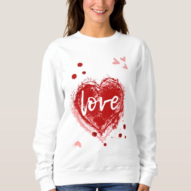 Kärlek Heart på alla hjärtans dag T Shirt (Framsida)