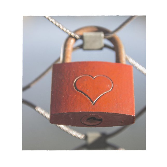 Kärlek Heart Padlock Anteckningsblock (Framsida)