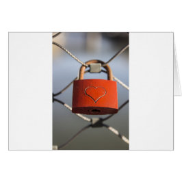 Kärlek Heart Padlock Hälsningskort