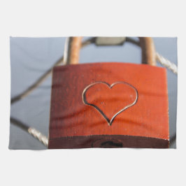 Kärlek Heart Padlock Kökshandduk