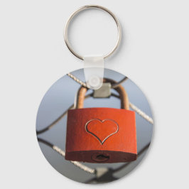 Kärlek Heart Padlock Nyckelring