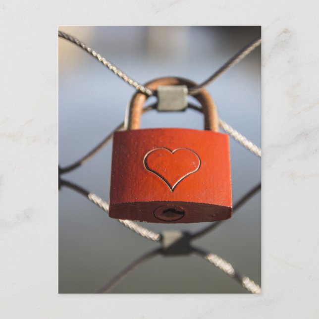 Kärlek Heart Padlock Vykort (Framsida)