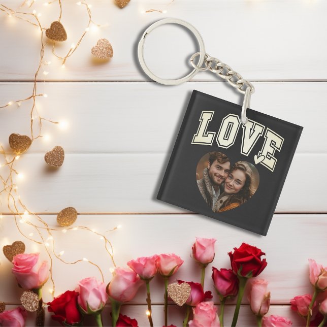 Kärlek Heart Personlig Photo Valentiness (Love Heart Personalized Photo Valentines Keychain)