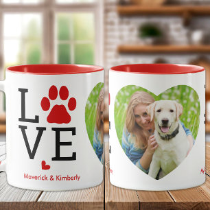 KÄRLEK Heart Photo Anpassningsbar Pet Hund älskare Mugg