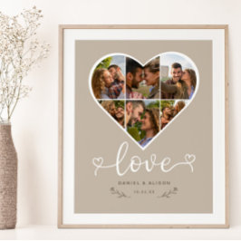 Kärlek Heart Photo Collage Grid par latte Poster