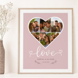 Kärlek Heart Photo Collage Grid par Poster
