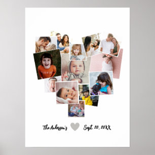 Kärlek Heart Photo Collage Poster