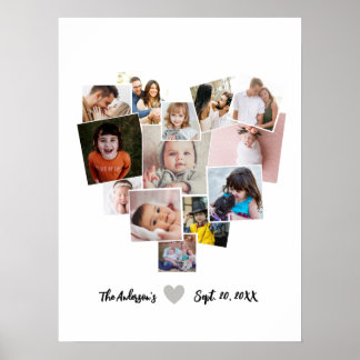 Kärlek Heart Photo Collage Poster