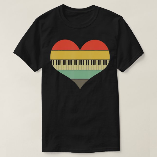 Kärlek Heart Piano T Shirt (Design framsida)