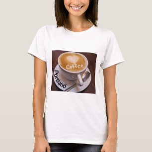 Kärlek Heart Portland Cappuccino Coffee Kopp T-Shi Tee