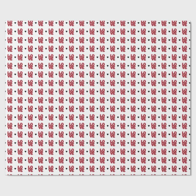 Kärlek Heart Presentpapper (Platt)