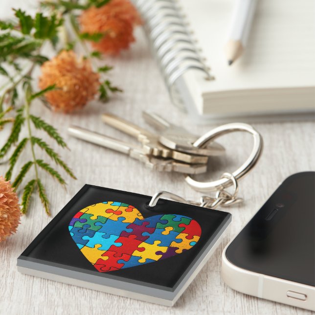 Kärlek Heart Puzzle Acceptance Autism Awareness (Högra Framsidan)