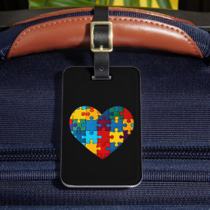 Kärlek Heart Puzzle Acceptance Autism Awareness Bagagebricka