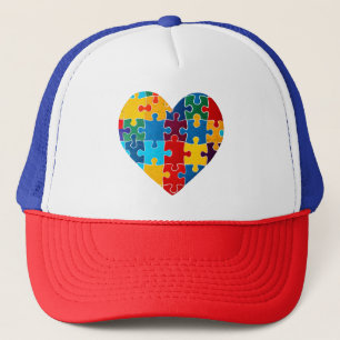 Kärlek Heart Puzzle Acceptance Autism Awareness Keps