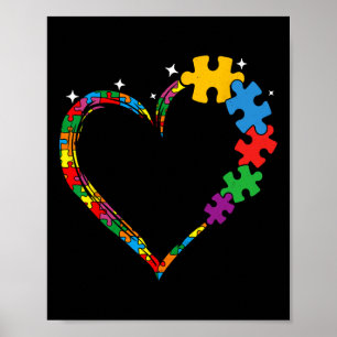 Kärlek Heart Puzzle Biet Manar Women Kids Autism A Poster