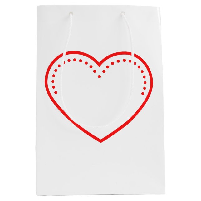 Kärlek Heart Red Valentines medelhandgåssäck (Framsidan)