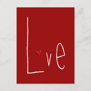 Kärlek Heart Red vykort