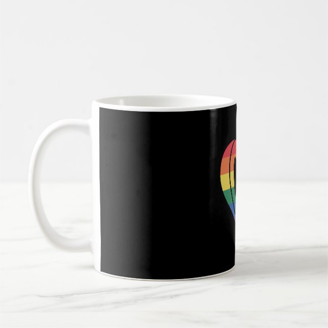 Kärlek Heart retro Groovy HBT Rainbow Pride Gear Kaffemugg (Vänster)