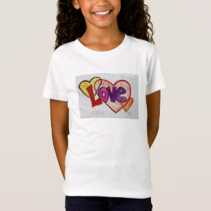 Kärlek Heart Ringar Glitter inspirationskonst T-Sh Tröja