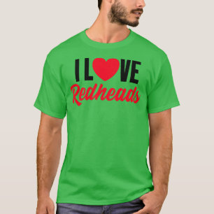 Kärlek Heart Rödhårig Cute Hair Irish T Shirt