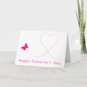 Kärlek Heart Rosa Butterfly Valentine Day Card Kort