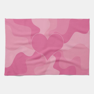Kärlek Heart - Rosa Kökshandduk