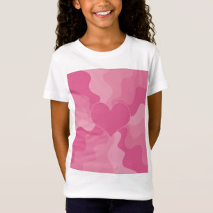 Kärlek Heart - Rosa T Shirt