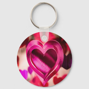 Kärlek Heart Rosa Valentines day-årsdagen Nyckelring