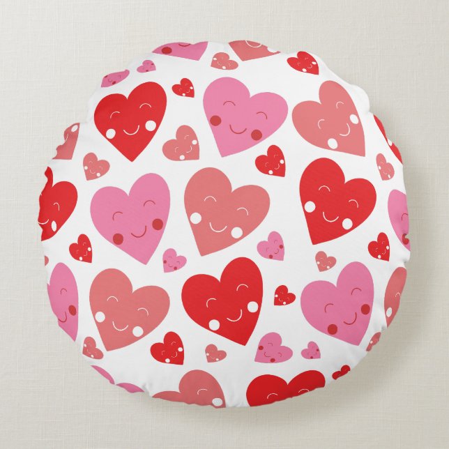 Kärlek Heart Rund Kudde (Framsidan)